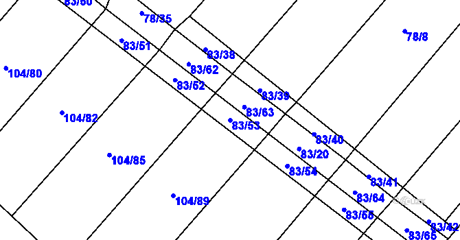 Parcela st. 83/53 v KÚ Ludéřov, Katastrální mapa