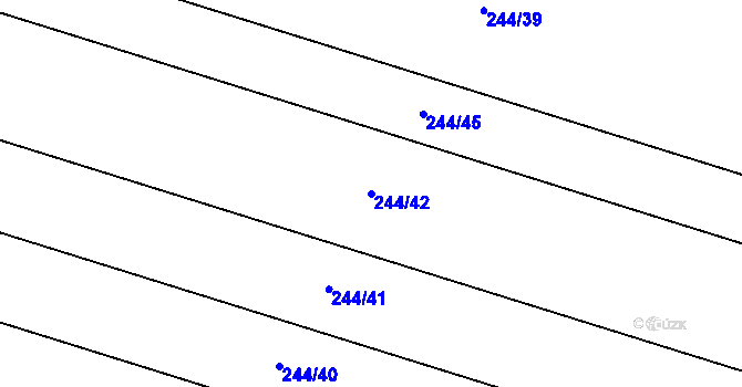 Parcela st. 244/42 v KÚ Ludéřov, Katastrální mapa