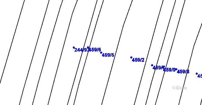 Parcela st. 459/5 v KÚ Ludéřov, Katastrální mapa