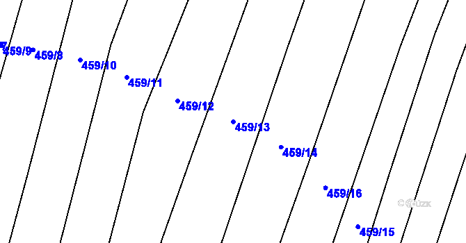 Parcela st. 459/13 v KÚ Ludéřov, Katastrální mapa