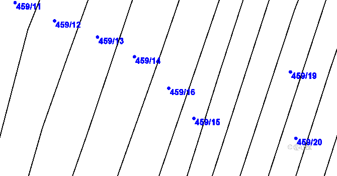 Parcela st. 459/16 v KÚ Ludéřov, Katastrální mapa