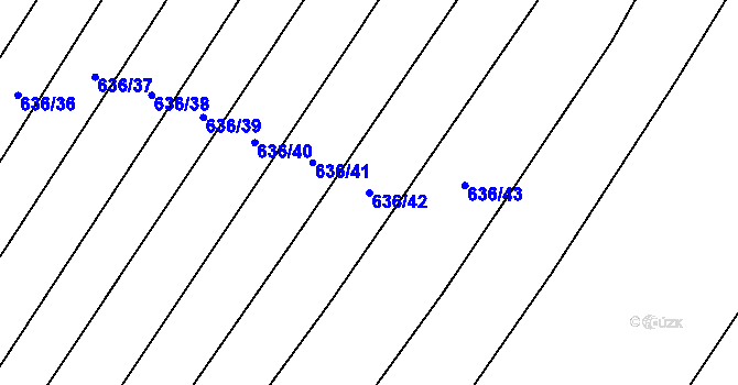 Parcela st. 636/42 v KÚ Ludéřov, Katastrální mapa