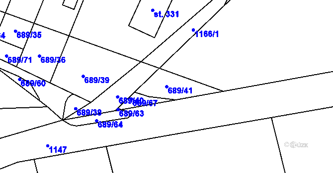 Parcela st. 689/41 v KÚ Ludéřov, Katastrální mapa
