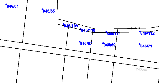 Parcela st. 846/67 v KÚ Ludéřov, Katastrální mapa