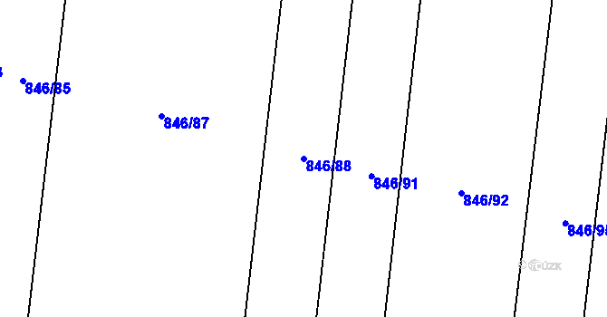 Parcela st. 846/88 v KÚ Ludéřov, Katastrální mapa