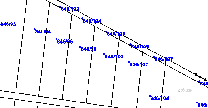 Parcela st. 846/100 v KÚ Ludéřov, Katastrální mapa