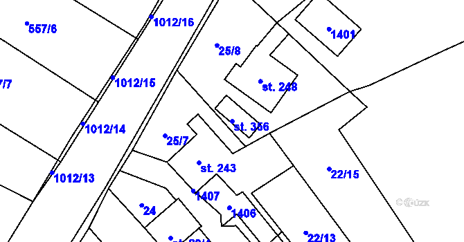 Parcela st. 356 v KÚ Ludéřov, Katastrální mapa