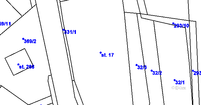 Parcela st. 17 v KÚ Drahany, Katastrální mapa