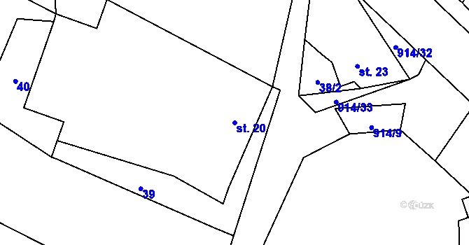 Parcela st. 20 v KÚ Drahany, Katastrální mapa