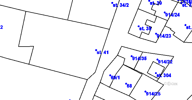 Parcela st. 41 v KÚ Drahany, Katastrální mapa