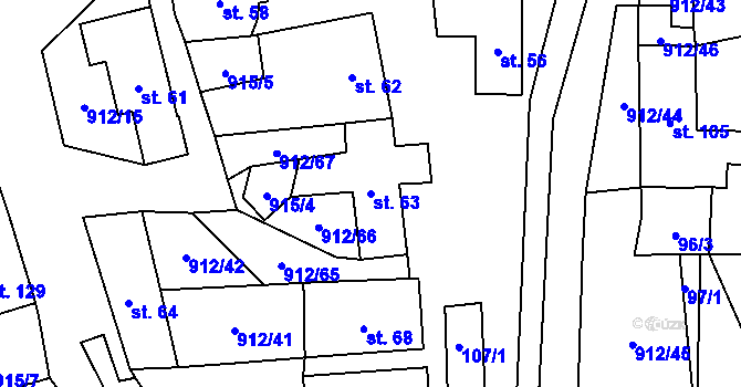 Parcela st. 63 v KÚ Drahany, Katastrální mapa