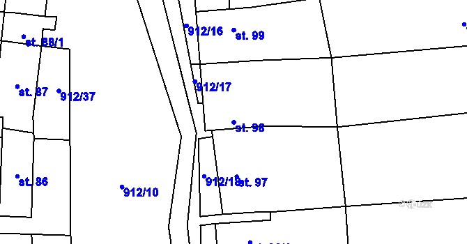 Parcela st. 98 v KÚ Drahany, Katastrální mapa