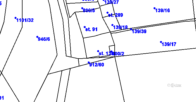Parcela st. 138 v KÚ Drahany, Katastrální mapa