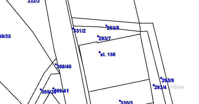Parcela st. 156 v KÚ Drahany, Katastrální mapa