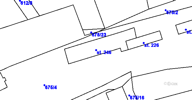 Parcela st. 246 v KÚ Drahany, Katastrální mapa