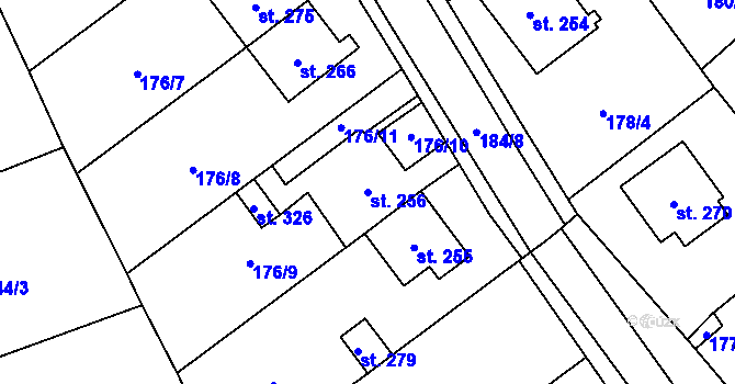 Parcela st. 256 v KÚ Drahany, Katastrální mapa