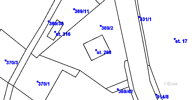 Parcela st. 268 v KÚ Drahany, Katastrální mapa