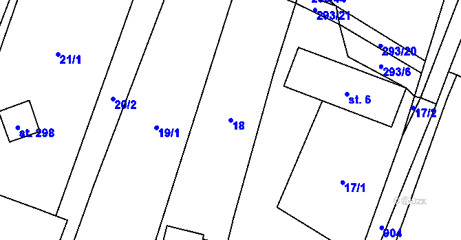 Parcela st. 18 v KÚ Drahany, Katastrální mapa