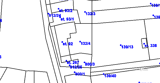 Parcela st. 132/4 v KÚ Drahany, Katastrální mapa