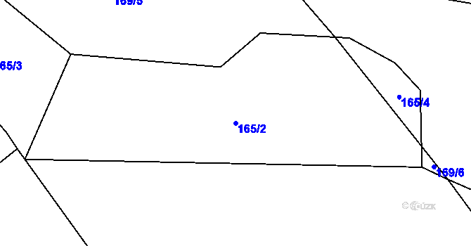 Parcela st. 165/2 v KÚ Drahany, Katastrální mapa