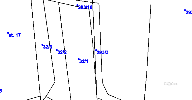 Parcela st. 293/3 v KÚ Drahany, Katastrální mapa