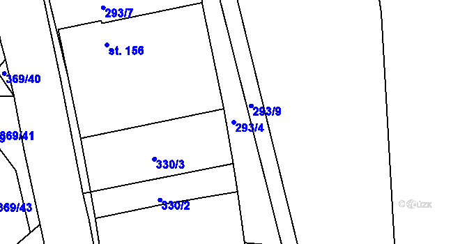 Parcela st. 293/4 v KÚ Drahany, Katastrální mapa
