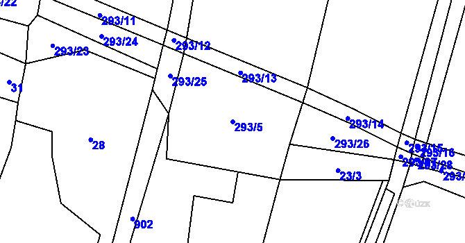 Parcela st. 293/5 v KÚ Drahany, Katastrální mapa
