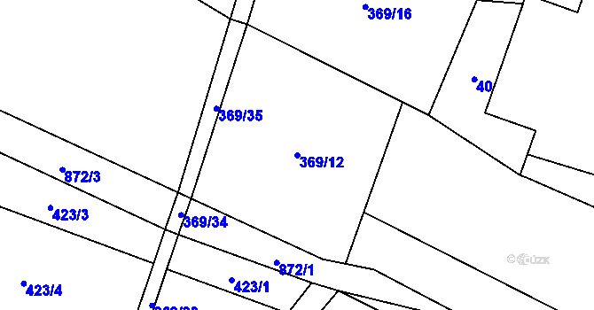 Parcela st. 369/12 v KÚ Drahany, Katastrální mapa