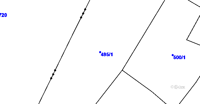 Parcela st. 495/1 v KÚ Drahany, Katastrální mapa