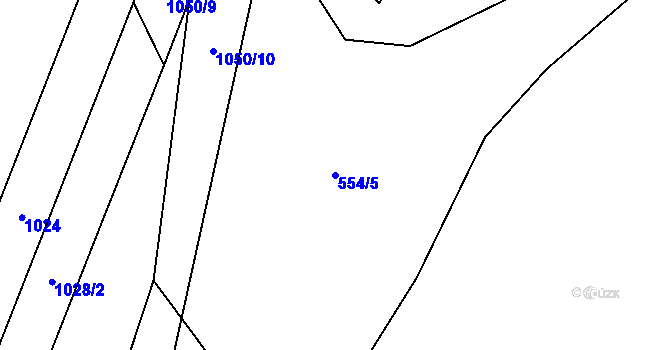 Parcela st. 554/5 v KÚ Drahany, Katastrální mapa