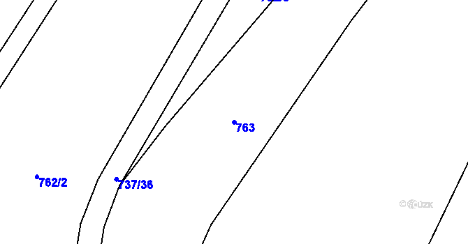 Parcela st. 763 v KÚ Drahany, Katastrální mapa