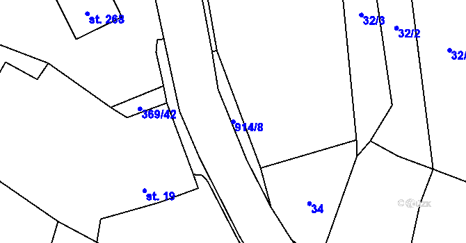 Parcela st. 914/8 v KÚ Drahany, Katastrální mapa