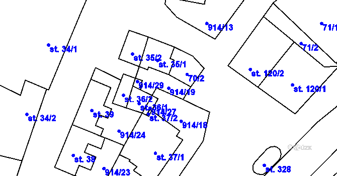 Parcela st. 914/19 v KÚ Drahany, Katastrální mapa