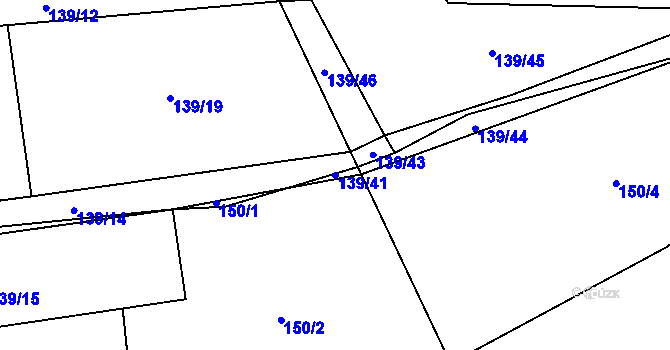 Parcela st. 139/41 v KÚ Drahany, Katastrální mapa