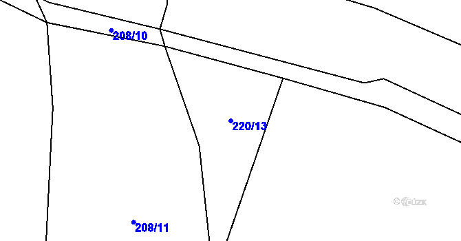 Parcela st. 220/13 v KÚ Drahany, Katastrální mapa