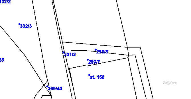 Parcela st. 293/8 v KÚ Drahany, Katastrální mapa
