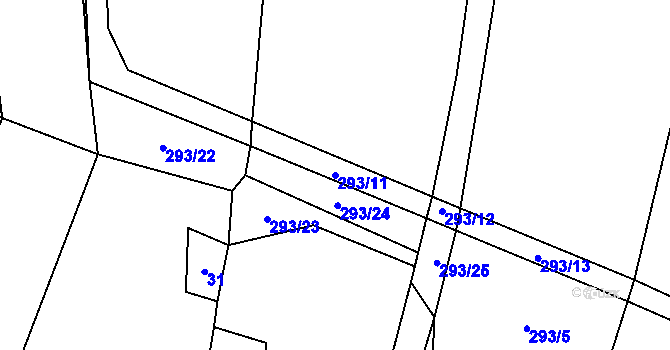 Parcela st. 293/11 v KÚ Drahany, Katastrální mapa