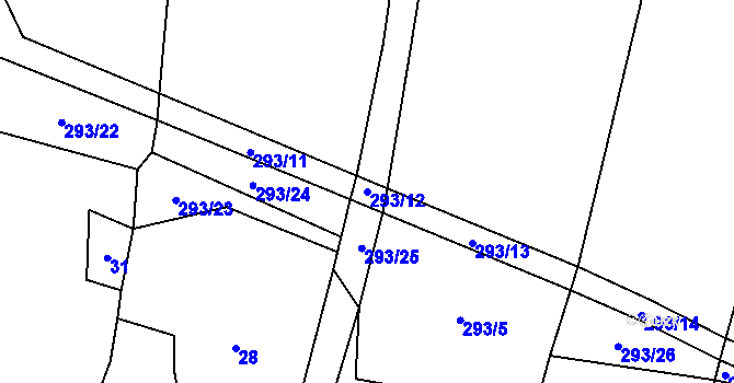 Parcela st. 293/12 v KÚ Drahany, Katastrální mapa