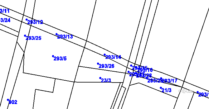 Parcela st. 293/14 v KÚ Drahany, Katastrální mapa