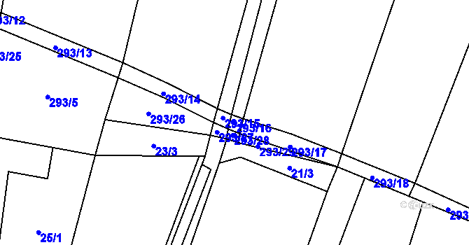 Parcela st. 293/16 v KÚ Drahany, Katastrální mapa