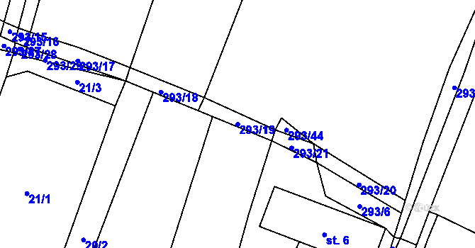 Parcela st. 293/19 v KÚ Drahany, Katastrální mapa