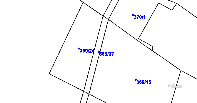 Parcela st. 369/37 v KÚ Drahany, Katastrální mapa