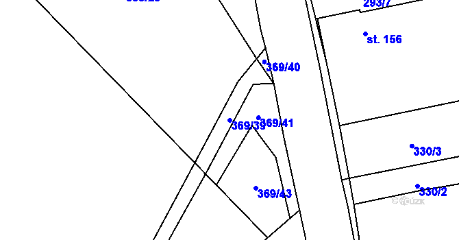 Parcela st. 369/39 v KÚ Drahany, Katastrální mapa