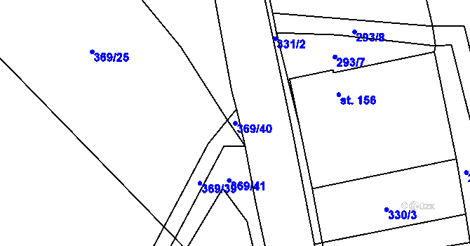 Parcela st. 369/40 v KÚ Drahany, Katastrální mapa