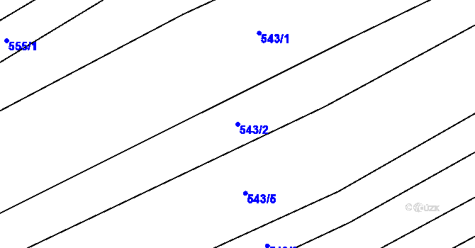 Parcela st. 543/2 v KÚ Drahany, Katastrální mapa