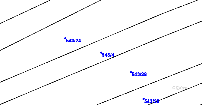 Parcela st. 543/4 v KÚ Drahany, Katastrální mapa