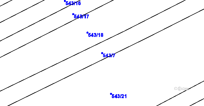 Parcela st. 543/7 v KÚ Drahany, Katastrální mapa
