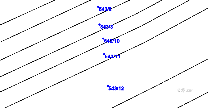 Parcela st. 543/11 v KÚ Drahany, Katastrální mapa