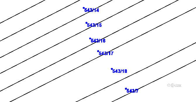 Parcela st. 543/17 v KÚ Drahany, Katastrální mapa