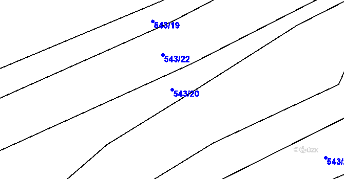 Parcela st. 543/20 v KÚ Drahany, Katastrální mapa